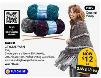 Lincraft Makr Crystal Yarn offer