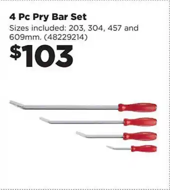 Repco 4 Pc Pry Bar Set offer