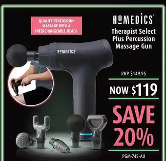 Homedics Therapist Select Plus Percussion Massage Gun