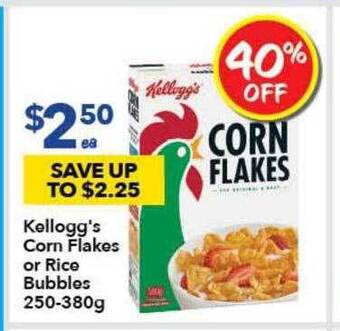 Ritchies Kellogg's Corn Flakes Or Rice Bubbles offer