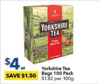 Ritchies Yorkshire Tea Bags 100 Pack offer