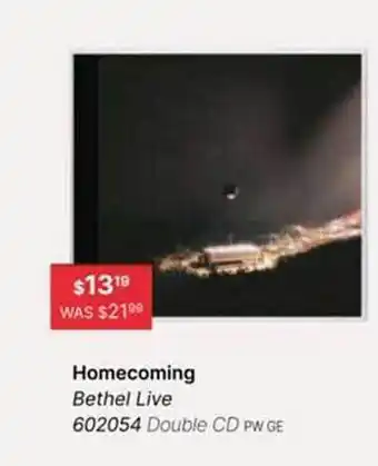 Homecoming Bethel Live Double Cd