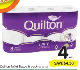 Spar Quilton Toilet Tissue 8 Pack offer