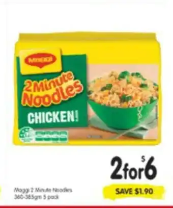 Maggi 2 Minute Noodles 360-385g 5 pack