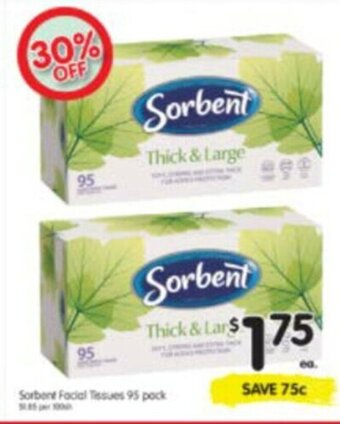 Spar Sorbent Facial Tissues 95 pack offer