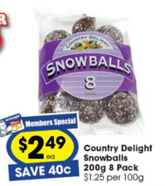 Country Delight Snowballs 8 pack