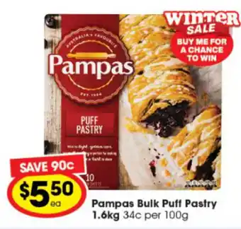 Pampas Bulk Puff Pastry 1.6kg