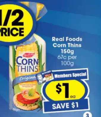 Ritchies Real Foods Corn Thins 150g offer