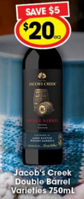 Ritchies Jacob's Creek Double Barrel Varieties 750mL offer