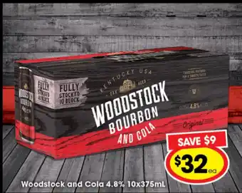 Woodstock and Cola 4.8% 10x375mL