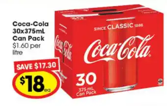 Ritchies Coca-Cola 30x375mL Can Pack offer