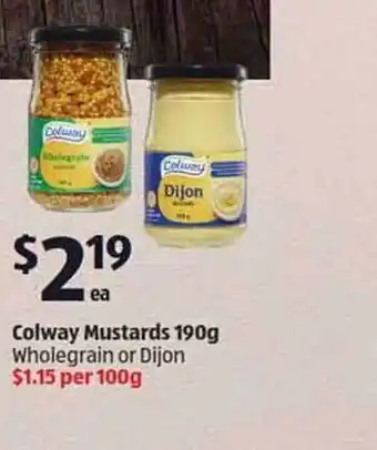 ALDI Colway Mustards Wholegrain Or Dijon offer