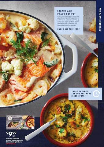 ALDI Specially Selected Prawn Scallop & Lobster Bisque Pots offer