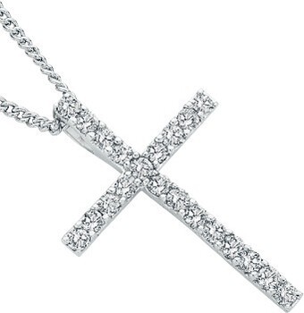 Angus & Coote 9ct White Gold Diamond Cross Pendant offer