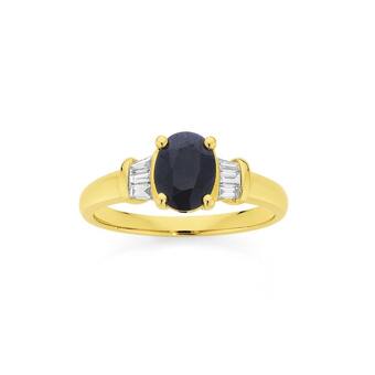 Angus & Coote 9ct Gold Sapphire & Diamond Ring offer
