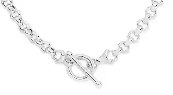 Angus & Coote Sterling Silver 45cm 3 Belcher One Long Link Necklet offer