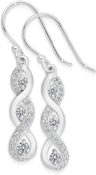 Angus & Coote Sterling Silver Cubic Zirconia Drop Earrings offer