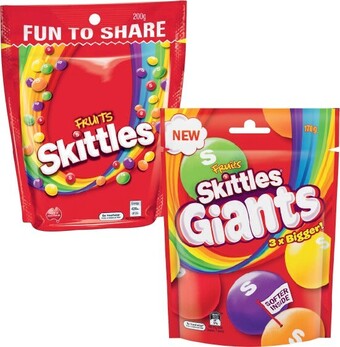 Coles Skittles 160g-200g offer