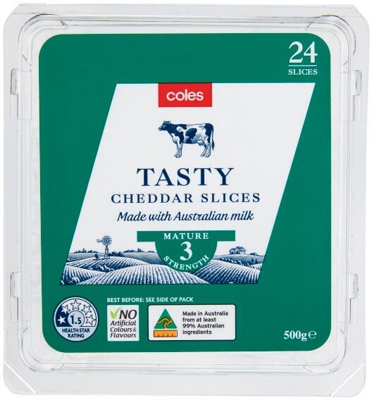 Coles Natural Cheese Slices 24 Pack offer at Coles