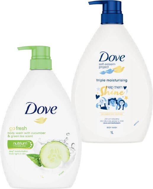 Dove Body Wash 1 Litre offer at Coles