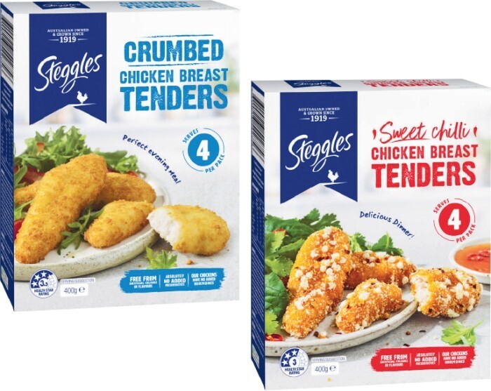 Steggles Chicken Breast Tenders 400g offer at Coles