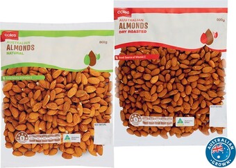 Coles Coles Australian Natural or Dry Roasted Almonds 800g Pack offer