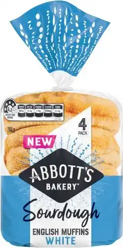 Coles Abbott’s Sourdough English Muffins 268g offer
