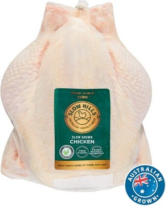 Coles Slow Hills Free Range RSPCA Approved Whole Chicken offer