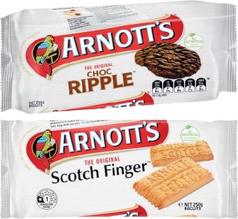 Coles Arnott’s Scotch Finger or Choc Ripple Biscuits 232g-250g offer