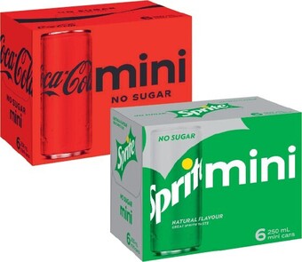 Coles Coca-Cola, Fanta or Sprite Mini Soft Drink 6x250mL offer
