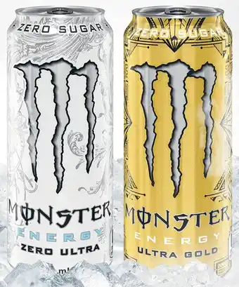 Coles Monster Green, Ultra or Ultra Gold Energy Drink 500mL offer