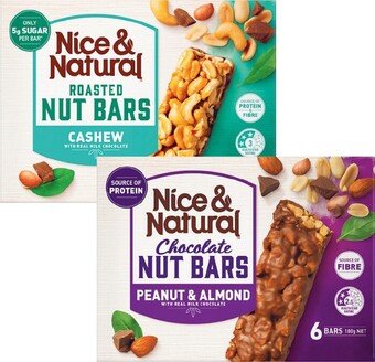 Coles Nice & Natural Nut Bars 180g-192g offer