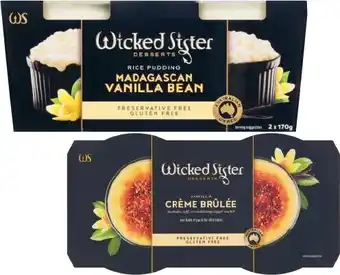 Coles Wicked Sister Desserts 2 Pack 160g-340g offer
