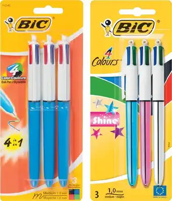 Coles Bic 4 Colour Pen 3 Pack or 4 Colour Shine Pen 3 Pack offer