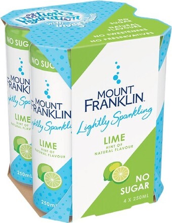 Woolworths Mount Franklin Lightly Sparkling 4 x 250ml offer