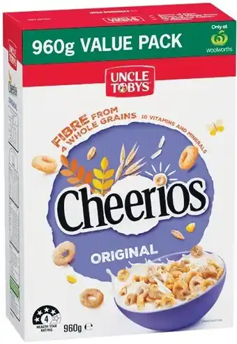 Uncle Tobys Cheerios Breakfast Cereal 960g