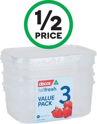 Decor Tellfresh Oblong 1 Litre Pk 3