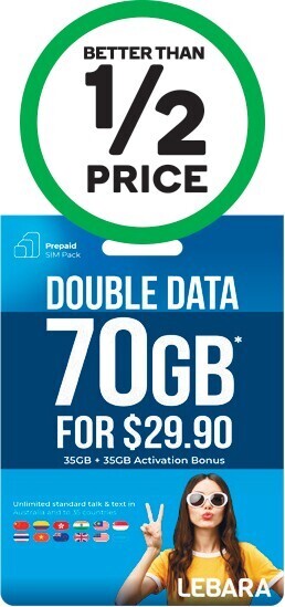 Woolworths Lebara $29.90 Starter Pack† offer