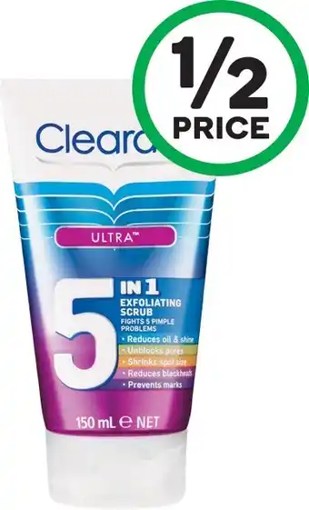 Woolworths Clearasil Ultra 5 in 1 Scrub 150ml offer