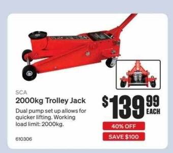 SuperCheap Auto Sca 2000kg Trolley Jack offer