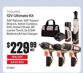SuperCheap Auto Toolpro 12v Ultimate Kit offer