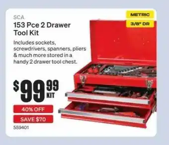 SuperCheap Auto Sca 153 Pce 2 Drawer Tool Kit offer