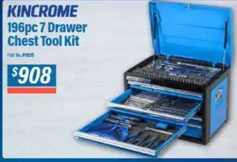 Burson Auto Parts Kincrome 196pc 7 Drawer Chest Tool Kit offer