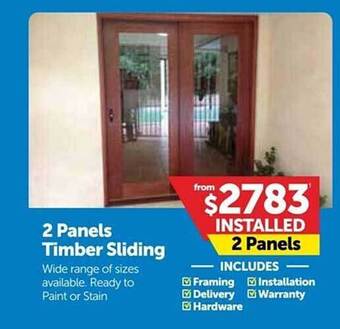 Doors Plus 2 Panels Timber Sliding offer