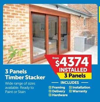 Doors Plus 3 Panels Timber Stacker offer