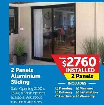 Doors Plus 2 Panels Aluminium Sliding offer