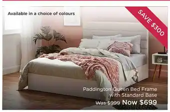 Snooze Paddington Queen Bed Frame With Standard Base offer