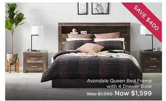 Snooze Avondale Queen Bed Frame With 4 Drawer Base offer