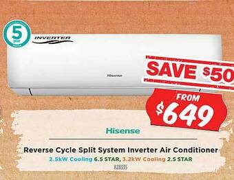 Betta Hisense Reverse Cycle Split System Inverter Air Conditioner offer