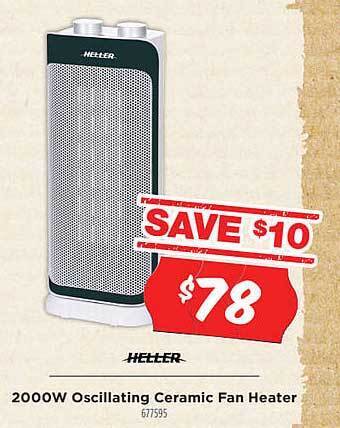 Heller 2000w Oscillating Ceramic Fan Heater